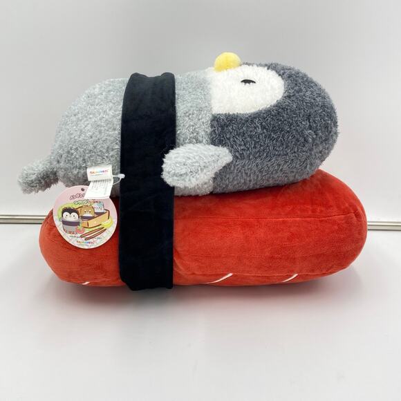 Takashoji X Round One 14" Penguin Strapped Tuna Sushi Plush NWT - Picture 5 of 5